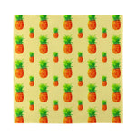 Beige Watercolor Pineapple Pattern Print Silk Bandana