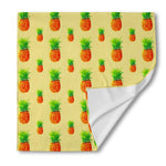 Beige Watercolor Pineapple Pattern Print Silk Bandana
