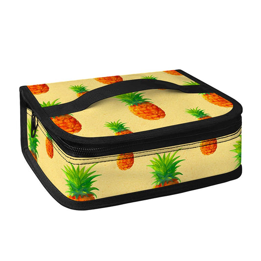Beige Watercolor Pineapple Pattern Print Small Lunch Bag