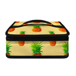 Beige Watercolor Pineapple Pattern Print Small Lunch Bag