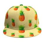 Beige Watercolor Pineapple Pattern Print Snapback Cap
