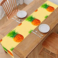 Beige Watercolor Pineapple Pattern Print Table Runner
