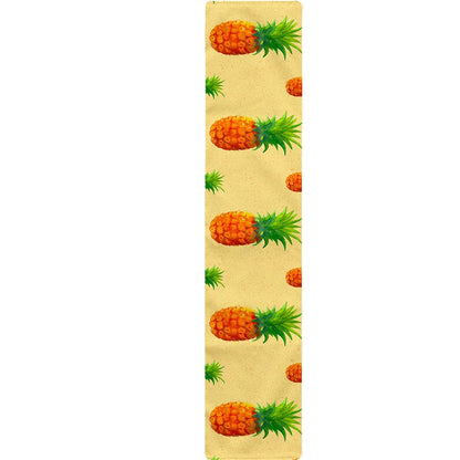 Beige Watercolor Pineapple Pattern Print Table Runner