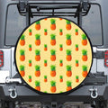 Beige Watercolor Pineapple Pattern Print Tire Cover