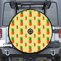 Beige Watercolor Pineapple Pattern Print Tire Cover With Camera Hole