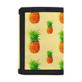 Beige Watercolor Pineapple Pattern Print Trifold Wallet