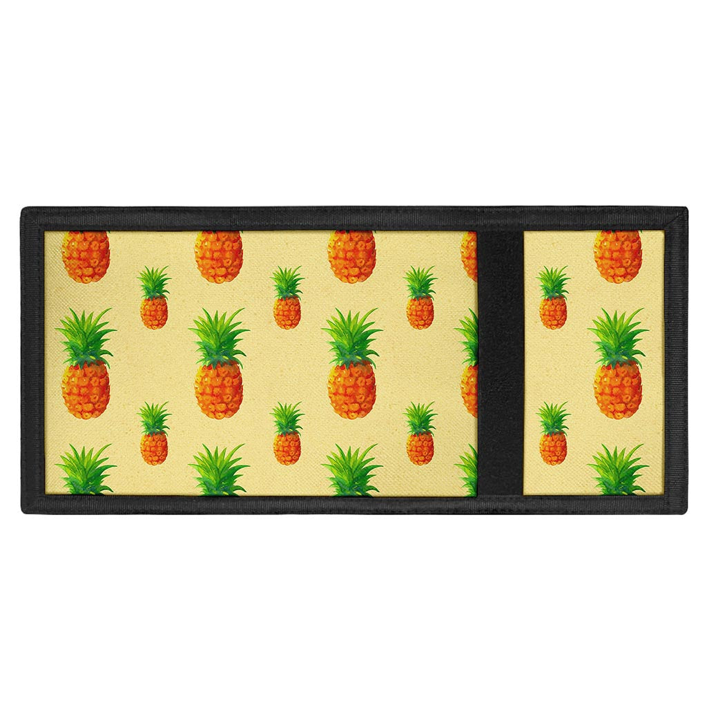 Beige Watercolor Pineapple Pattern Print Trifold Wallet