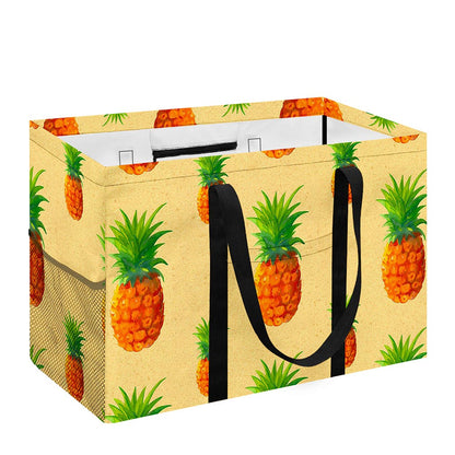 Beige Watercolor Pineapple Pattern Print Utility Tote Bag