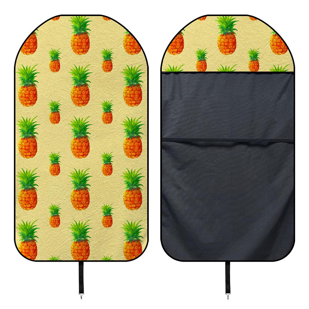 Beige Watercolor Pineapple Pattern Print Waterproof Car Seat Cover