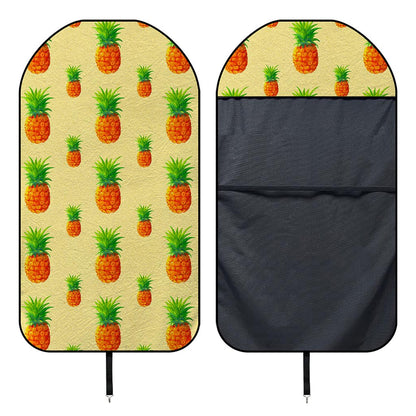 Beige Watercolor Pineapple Pattern Print Waterproof Car Seat Cover