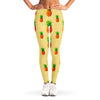 Beige Watercolor Pineapple Pattern Print Women's Leggings