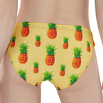 Beige Watercolor Pineapple Pattern Print Women's Panties