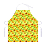 Beige Watercolor Sunflower Pattern Print Adjustable Apron