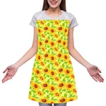 Beige Watercolor Sunflower Pattern Print Adjustable Apron