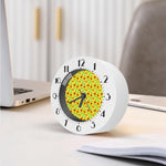 Beige Watercolor Sunflower Pattern Print Alarm Clock