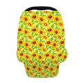 Beige Watercolor Sunflower Pattern Print Baby Seat Cover