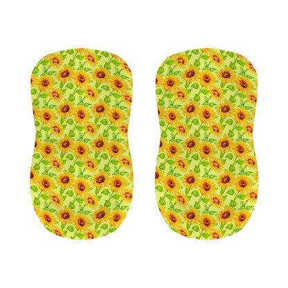 Beige Watercolor Sunflower Pattern Print Bar Stool Covers