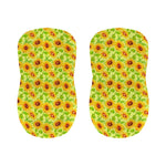 Beige Watercolor Sunflower Pattern Print Bar Stool Covers