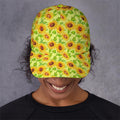 Beige Watercolor Sunflower Pattern Print Baseball Cap