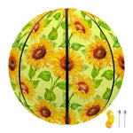 Beige Watercolor Sunflower Pattern Print Basketball