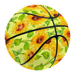 Beige Watercolor Sunflower Pattern Print Basketball