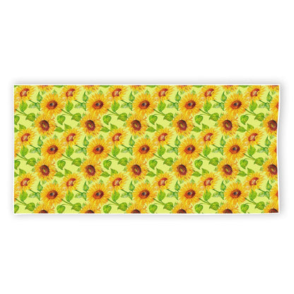 Beige Watercolor Sunflower Pattern Print Beach Towel