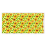 Beige Watercolor Sunflower Pattern Print Beach Towel