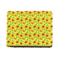 Beige Watercolor Sunflower Pattern Print Bifold Wallet