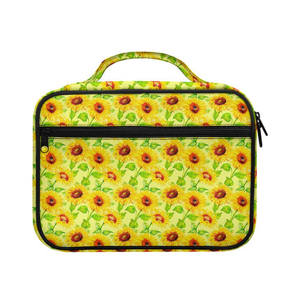 Beige Watercolor Sunflower Pattern Print Briefcase Bible Bag