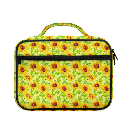 Beige Watercolor Sunflower Pattern Print Briefcase Bible Bag