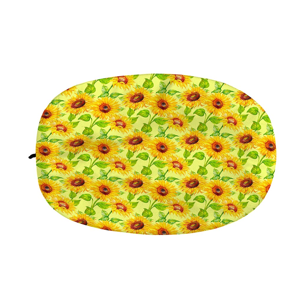 Beige Watercolor Sunflower Pattern Print Car Side Mirror Covers