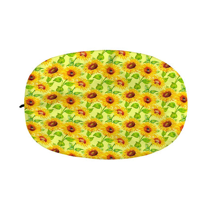 Beige Watercolor Sunflower Pattern Print Car Side Mirror Covers
