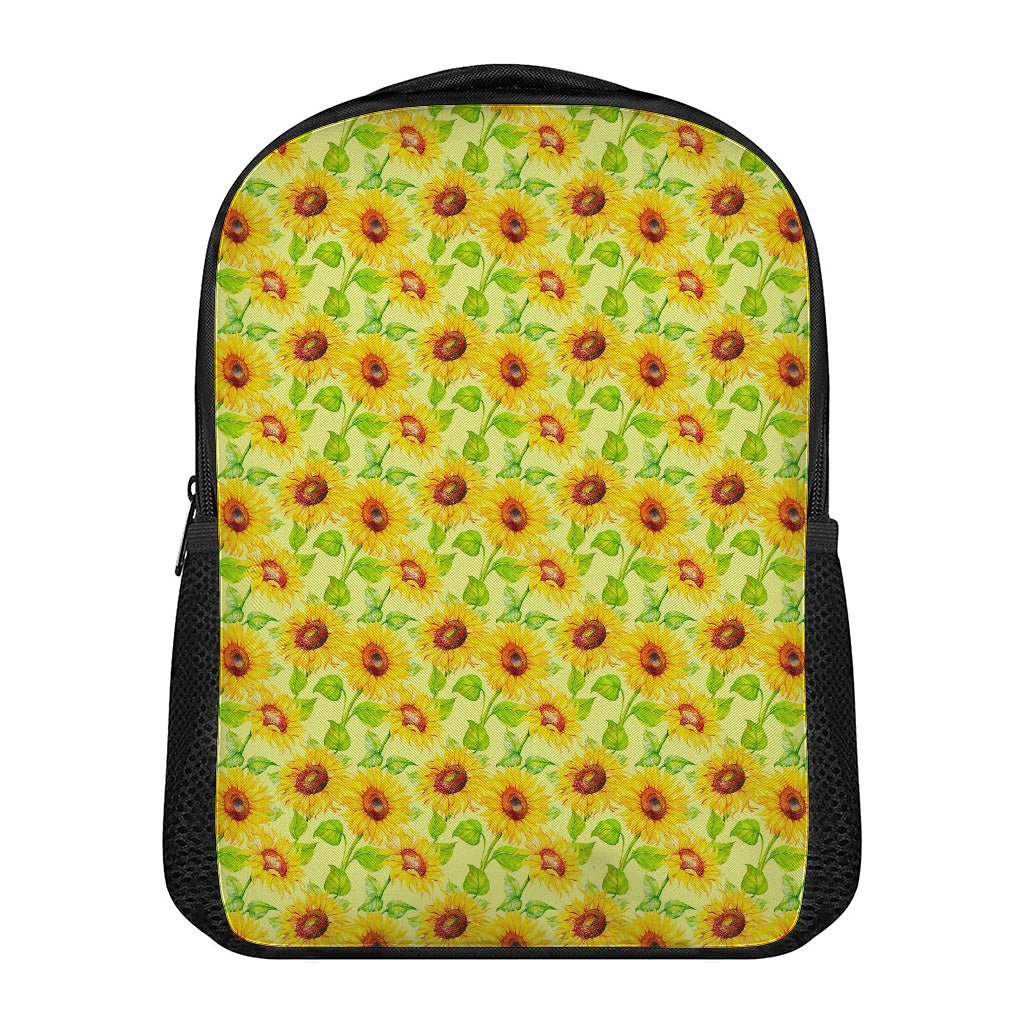 Beige Watercolor Sunflower Pattern Print Casual Backpack