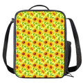 Beige Watercolor Sunflower Pattern Print Crossbody Lunch Bag