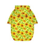 Beige Watercolor Sunflower Pattern Print Dog Zip Up Hoodie