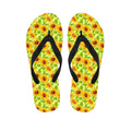 Beige Watercolor Sunflower Pattern Print Flip Flops