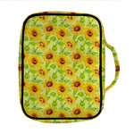 Beige Watercolor Sunflower Pattern Print Front Pocket Bible Bag