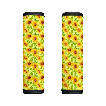 Beige Watercolor Sunflower Pattern Print Handle Covers