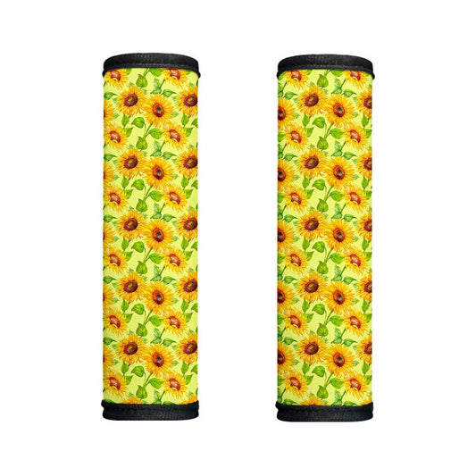 Beige Watercolor Sunflower Pattern Print Handle Covers