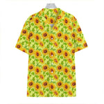 Beige Watercolor Sunflower Pattern Print Hawaiian Shirt