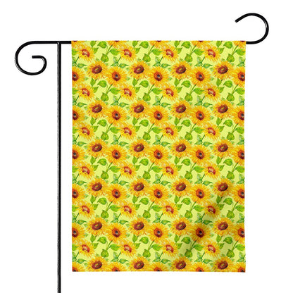 Beige Watercolor Sunflower Pattern Print House Flag