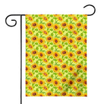 Beige Watercolor Sunflower Pattern Print House Flag