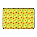 Beige Watercolor Sunflower Pattern Print Kitchen Mat