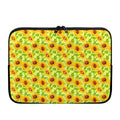 Beige Watercolor Sunflower Pattern Print Laptop Sleeve