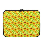 Beige Watercolor Sunflower Pattern Print Laptop Sleeve