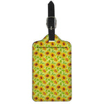 Beige Watercolor Sunflower Pattern Print Luggage Tag