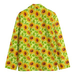 Beige Watercolor Sunflower Pattern Print Men's Blazer