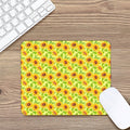 Beige Watercolor Sunflower Pattern Print Mouse Pad
