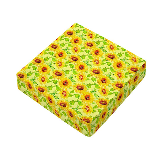 Beige Watercolor Sunflower Pattern Print Outdoor Seat Cushion Cover