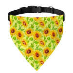 Beige Watercolor Sunflower Pattern Print Over The Collar Dog Bandana